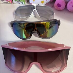 Stylish Sunglasses Set - Pink, Gray, Multicolor